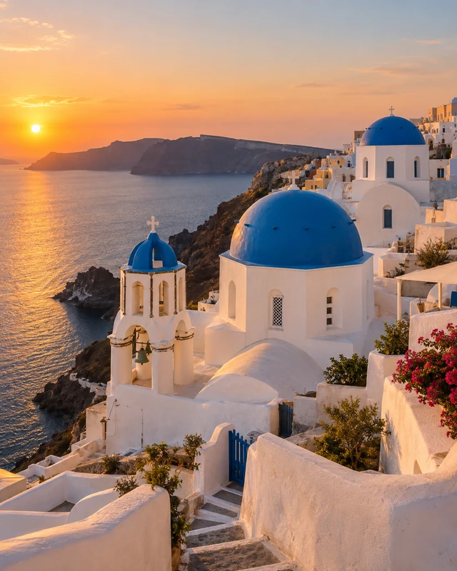 Santorini ao pôr do sol